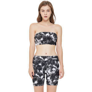 Tie-Dye Stretch Shorts and Tube Top Set