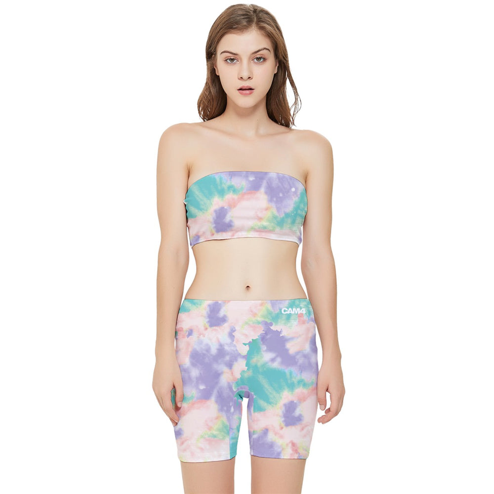 
                
                    Load image into Gallery viewer, Tie-Dye Stretch Shorts and Tube Top Set
                
            