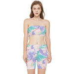 Tie-Dye Stretch Shorts and Tube Top Set