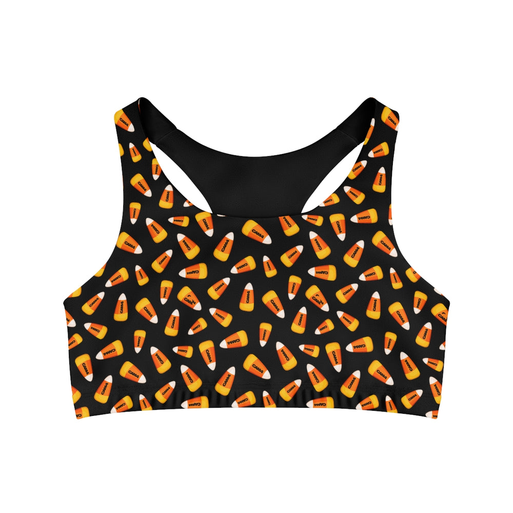 
                
                    Load image into Gallery viewer, Halloween Candy Corn Sports Bra
                
            
