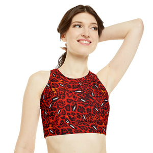 Cheetah High Neck Crop Top