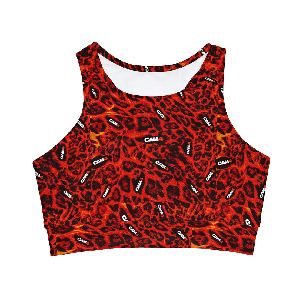 Cheetah High Neck Crop Top