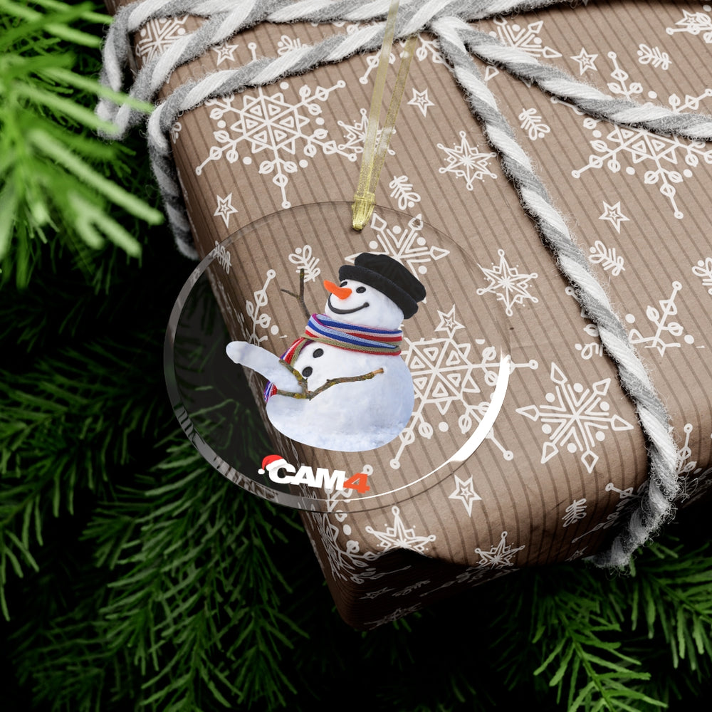 
                
                    Load image into Gallery viewer, XXXMAS Naughty Snowman Glass Ornament
                
            