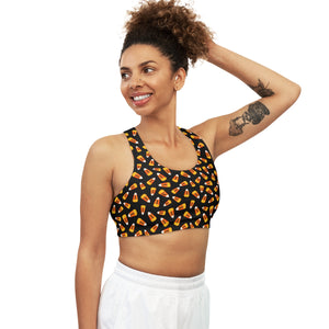 Halloween Candy Corn Sports Bra