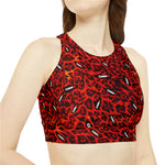 Cheetah High Neck Crop Top