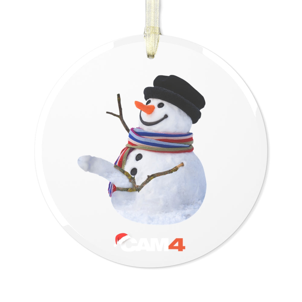 XXXMAS Naughty Snowman Glass Ornament